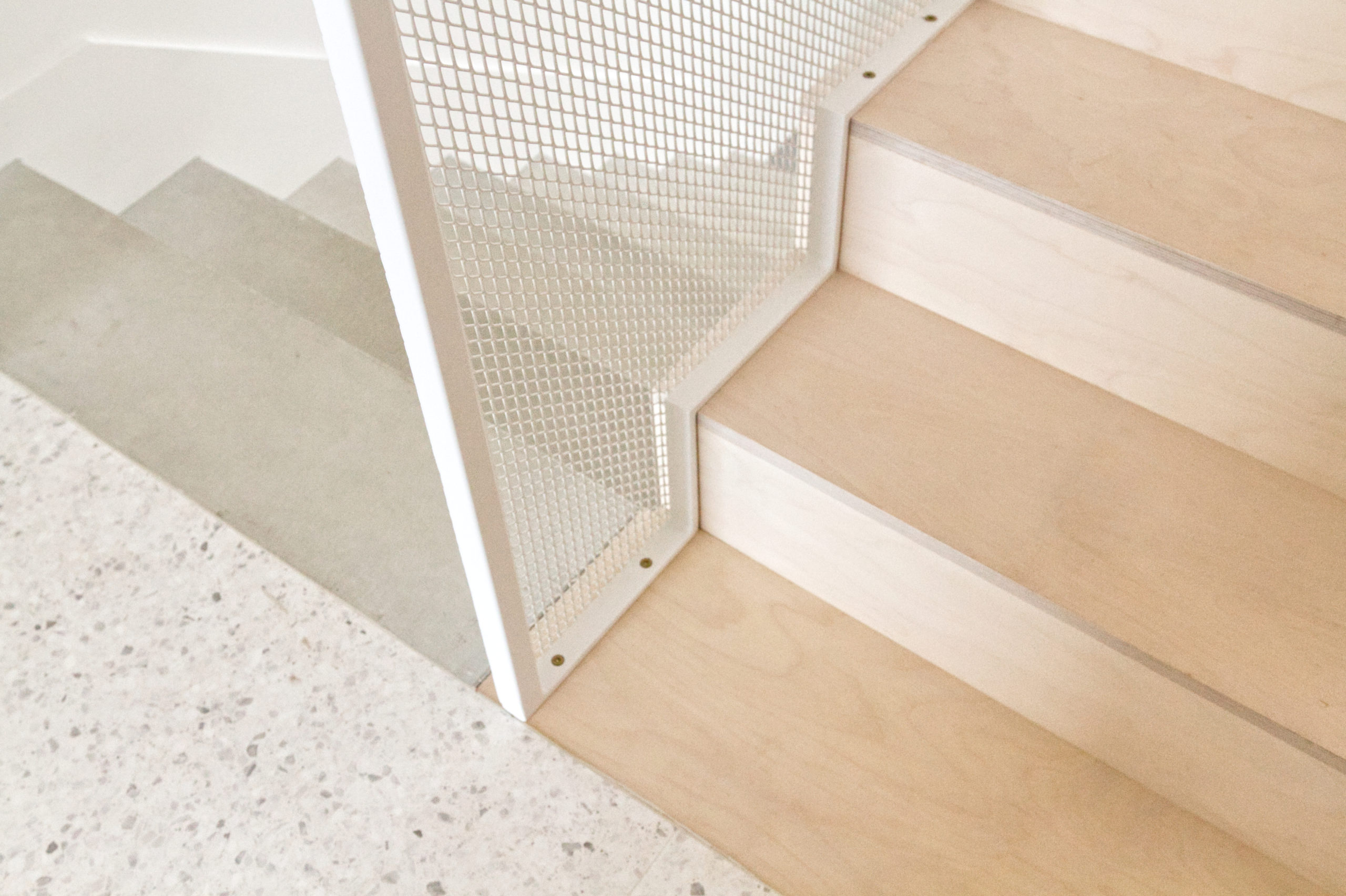Détail escalier maison PP- terrazzo bois métal- architectes toulouse- saarchitectes