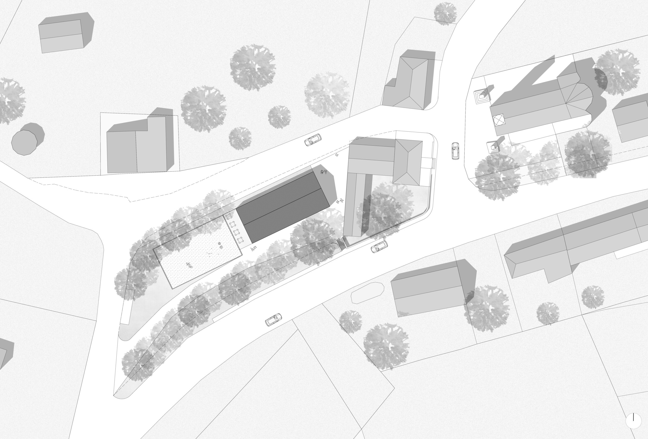 Plan de masse - Cabanac -  Aménagement d’une salle polyvalente en lieu et place de la salle des fêtes actuelle