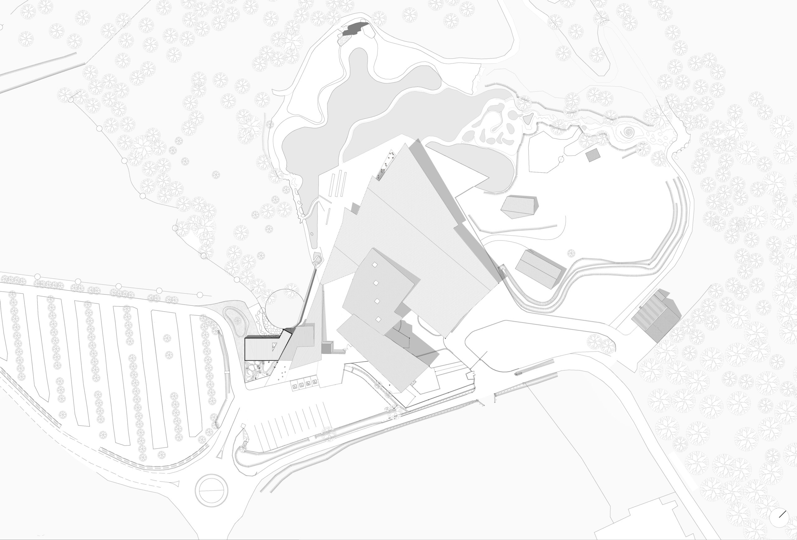 Plan de masse - Bâtiment d'accueil du parc de la préhistoire de Tarascon-sur-Ariège